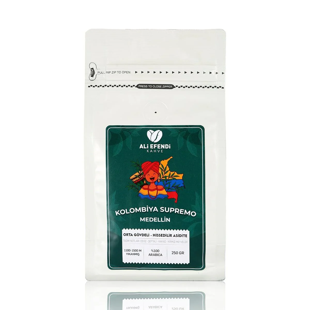 ALIEFENDI OGUTULMUS FILTRE KAHVE COLOMBIA MEDELLIN 250 GR.