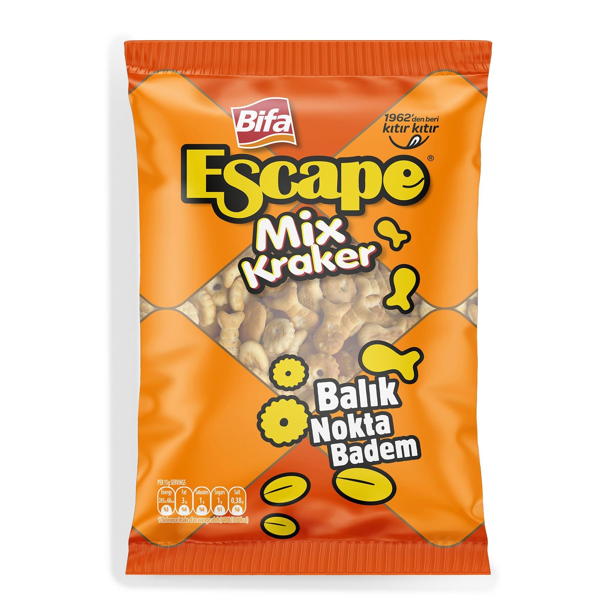 BIFA ESCA MIX KRAKER BALIK-NOKTA-BADEM 150 GR.